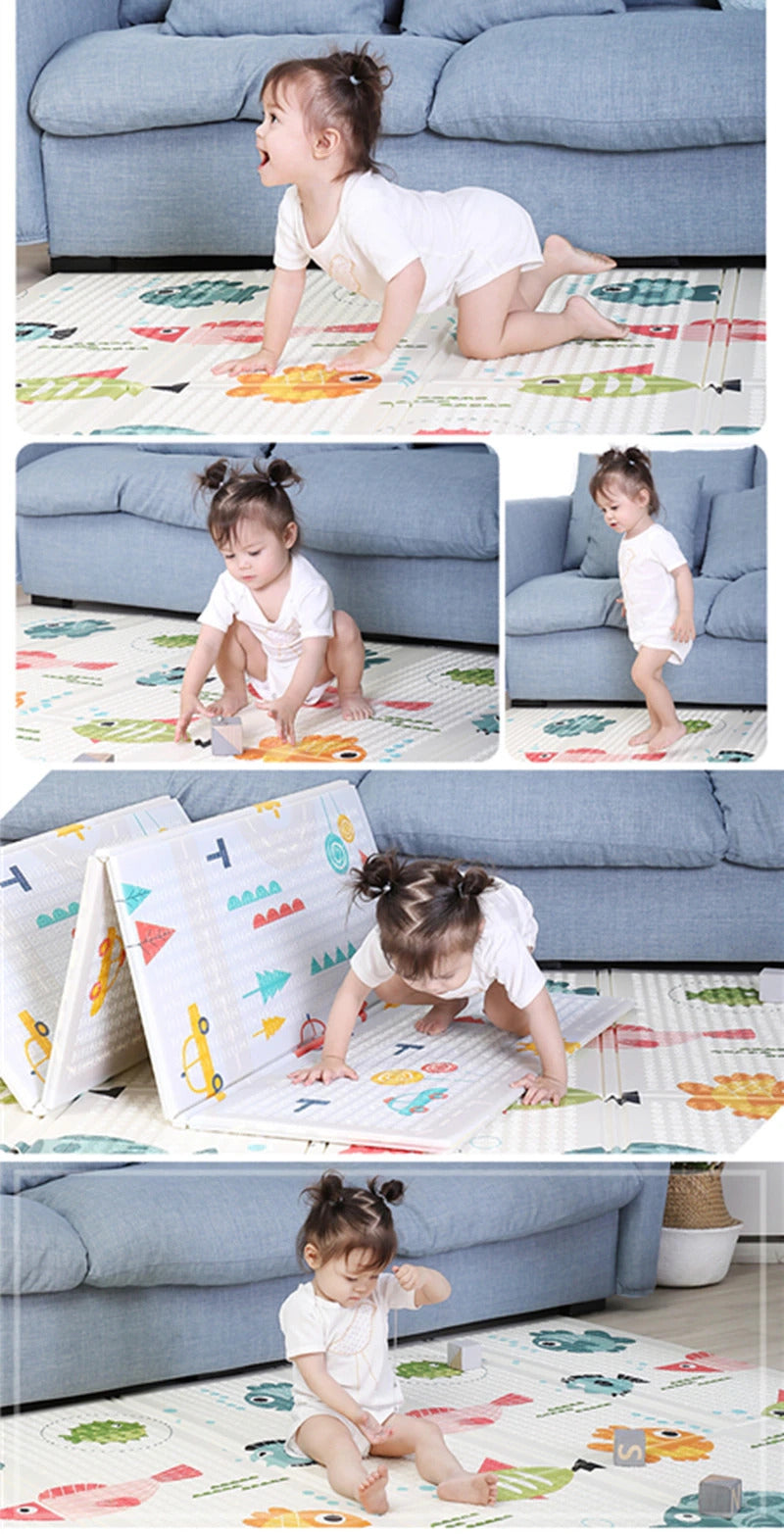 2m Double Sided Large Extra Thick Baby Kids Waterproof Folding Play Mat - Dshop.com.au