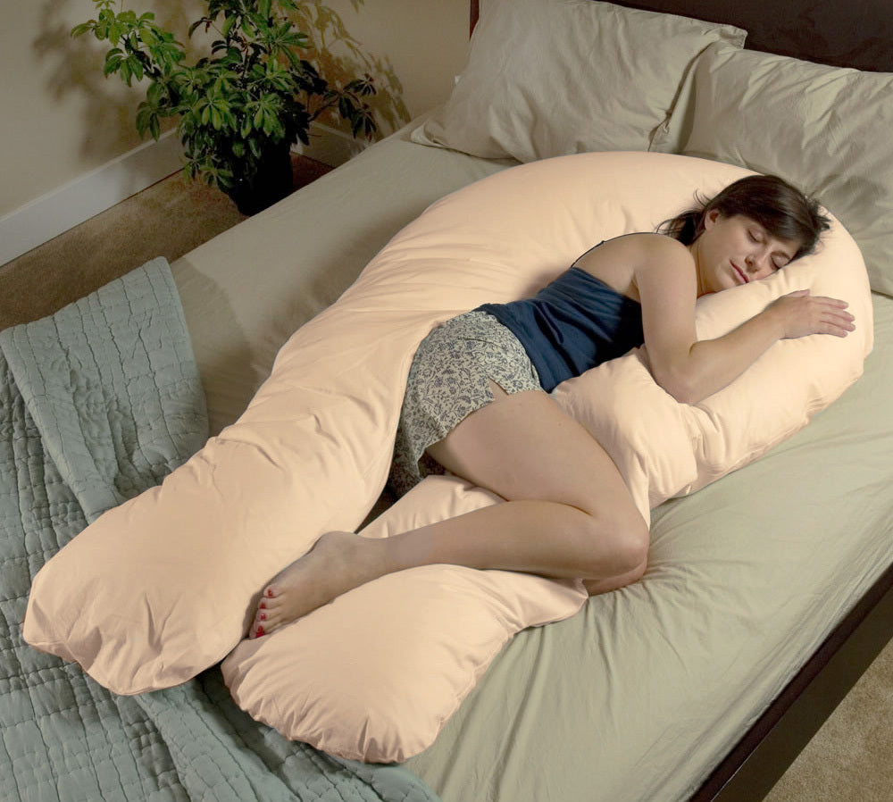 Large Comfort Support Body Pillow (Beige) - Dshop.com.au