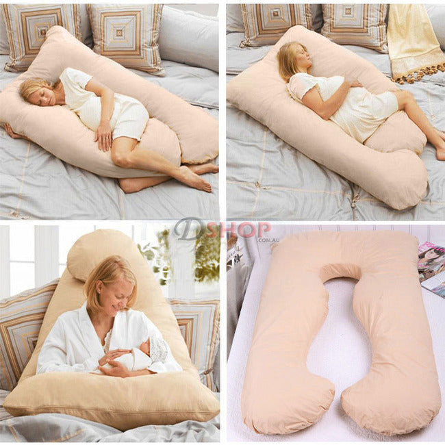 Large Comfort Support Body Pillow (Beige) - Dshop.com.au