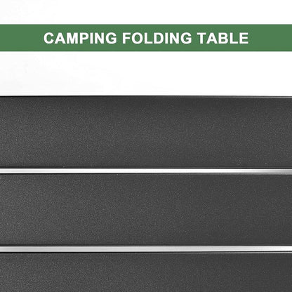 Aluminum Portable Foldable Outdoor Camp Table (Black)