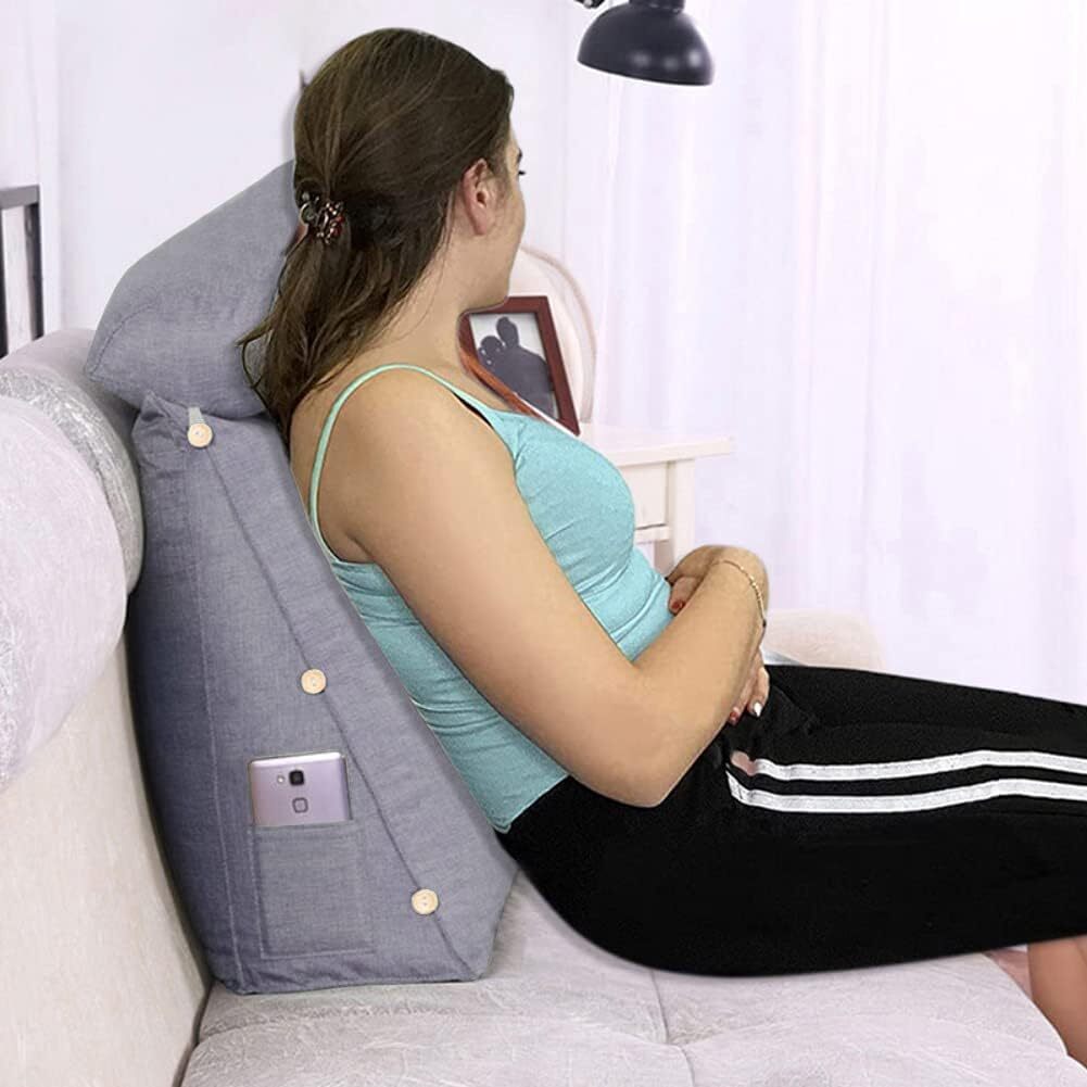 Paradise Adjustable Chair Seat Head Pillow & Back Lumbar Support Cushion (Grey) - Dshop.com.au