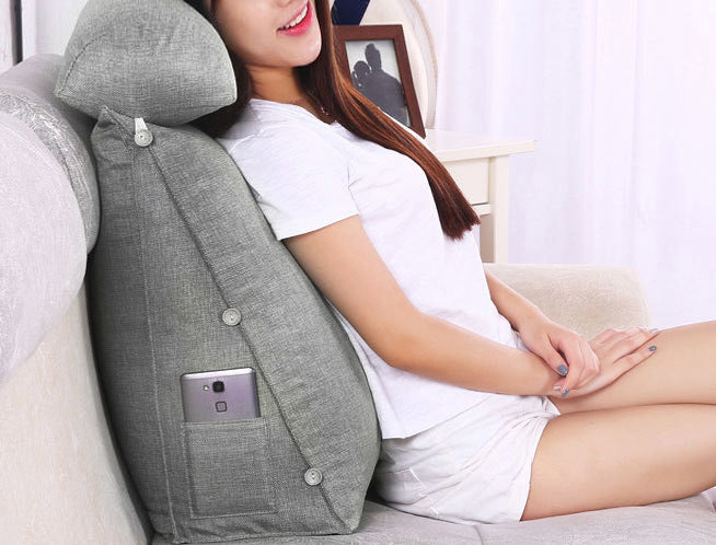 Paradise Adjustable Chair Seat Head Pillow & Back Lumbar Support Cushion (Mocha) - Dshop.com.au