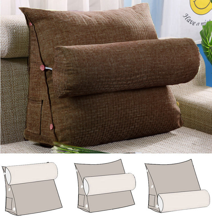 Paradise Adjustable Chair Seat Head Pillow & Back Lumbar Support Cushion (Mocha) - Dshop.com.au