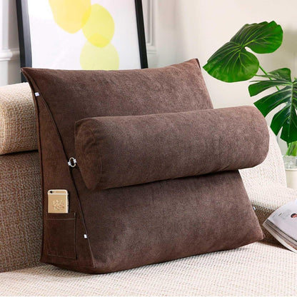 Paradise Adjustable Chair Seat Head Pillow & Back Lumbar Support Cushion (Mocha) - Dshop.com.au