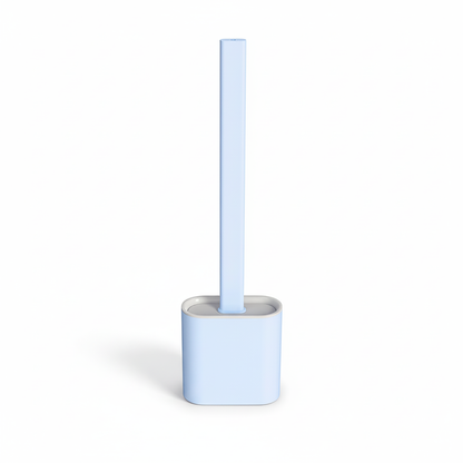 Revolutionary Silicone Soft Flex Toilet Brush and Holder (Blue)