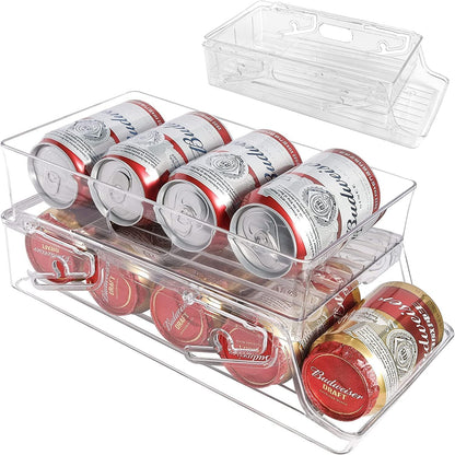 2-Tier Automatic Rolling Can Dispenser Beer Soda Bottle Storage Holder Fridge Organizer - Dshop.com.au