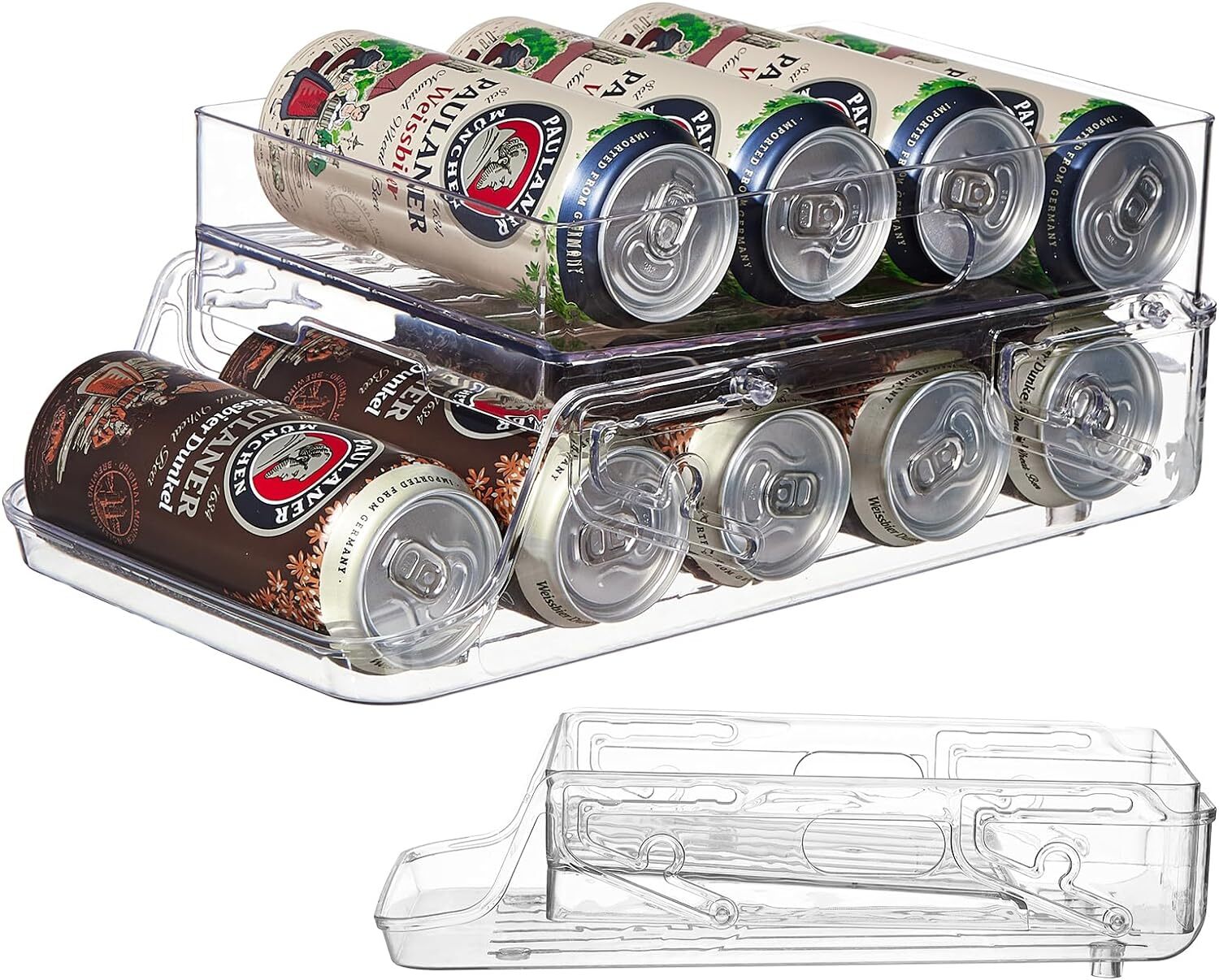 2-Tier Automatic Rolling Can Dispenser Beer Soda Bottle Storage Holder Fridge Organizer - Dshop.com.au