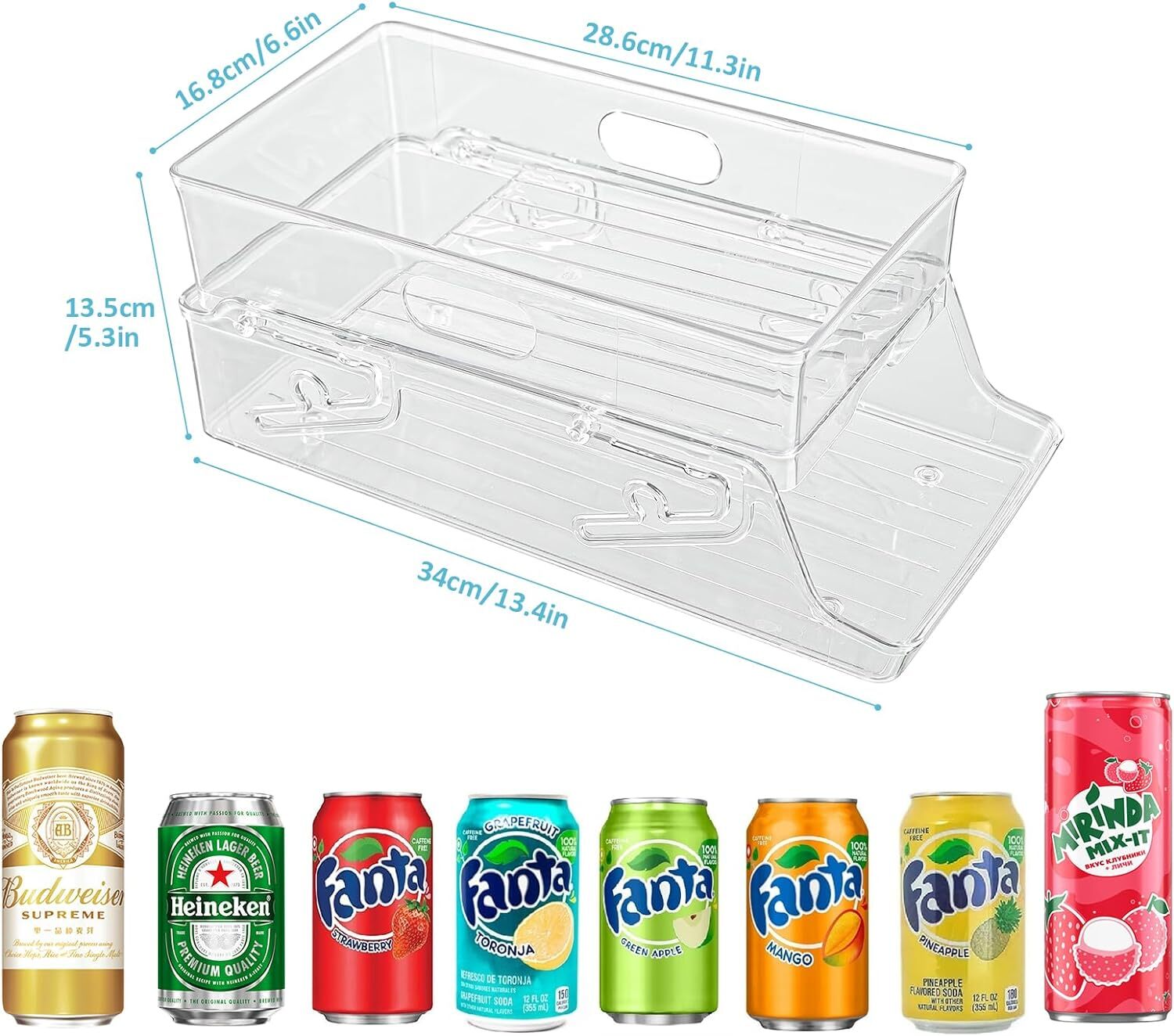 2-Tier Automatic Rolling Can Dispenser Beer Soda Bottle Storage Holder Fridge Organizer - Dshop.com.au