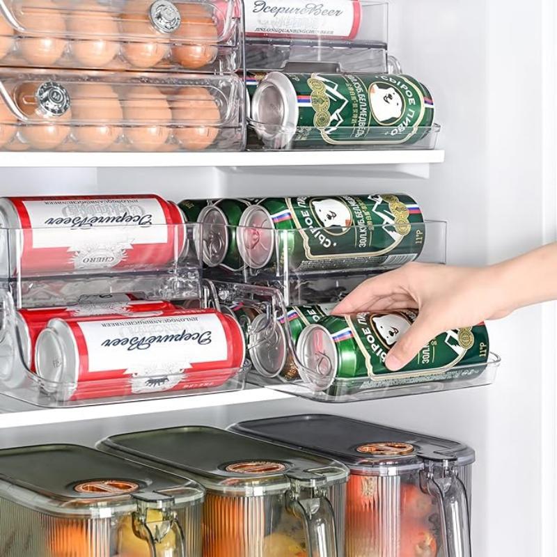 2-Tier Automatic Rolling Can Dispenser Beer Soda Bottle Storage Holder Fridge Organizer - Dshop.com.au