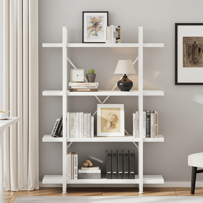 Envision 4-Tier Bookcase Storage Shelf Organizer (White)