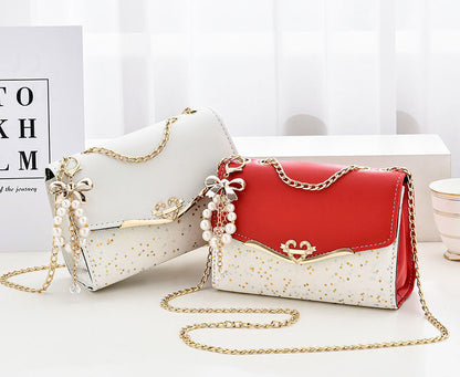 Sparkle Heart & Bow Handbag Tote Shoulder Bag (Red) - Dshop.com.au