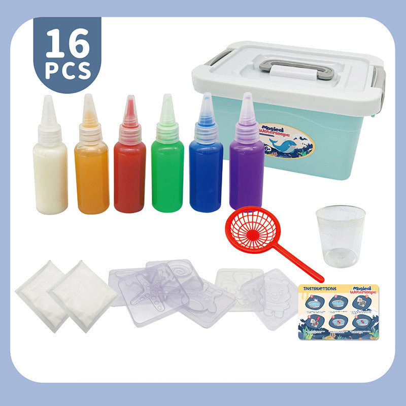 16 PC Magic DIY Creation Waterscape Paint Art Toy Set - Dshop.com.au