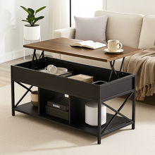 Elara Multifunction Lift Top Coffee Table with Hidden Storage Shelf Organizer