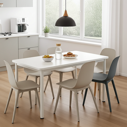 Heritage Industrial White Wood & Metal Dining Table 120cm