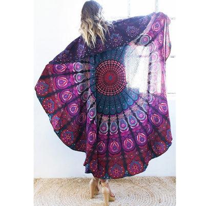 Round Beach Shawl (Purple) - Dshop.com.au