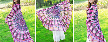 Round Beach Shawl (Purple) - Dshop.com.au