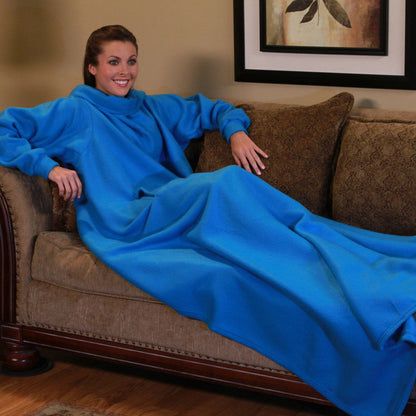 Sleeved Fleece Snuggle Blanket with Sleeves (Blue) - Dshop.com.au