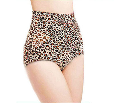 Leopard Print High Waist Body Shaper Shapewear Underwear Seamless Panties