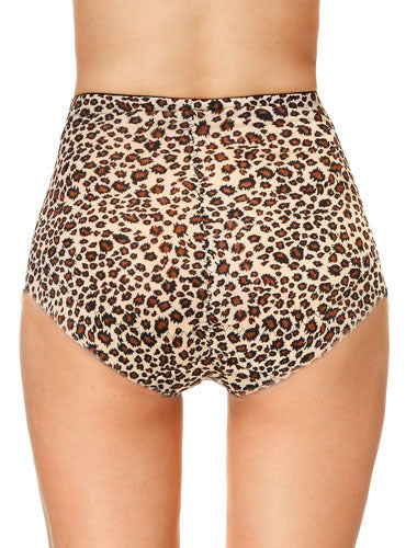 Leopard Print High Waist Body Shaper Shapewear Underwear Seamless Panties