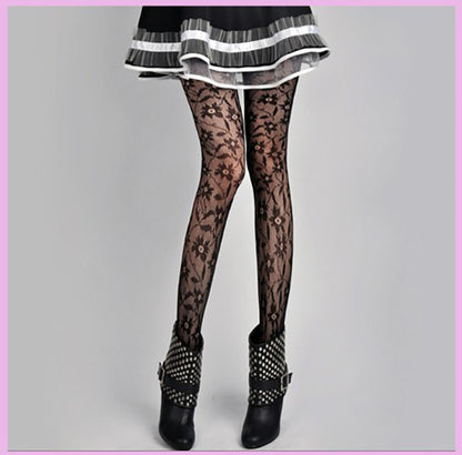 Deluxe Floral Patterned Pantyhose Stockings Leggings - Dshop.com.au