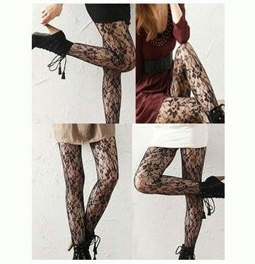 Deluxe Floral Patterned Pantyhose Stockings Leggings - Dshop.com.au