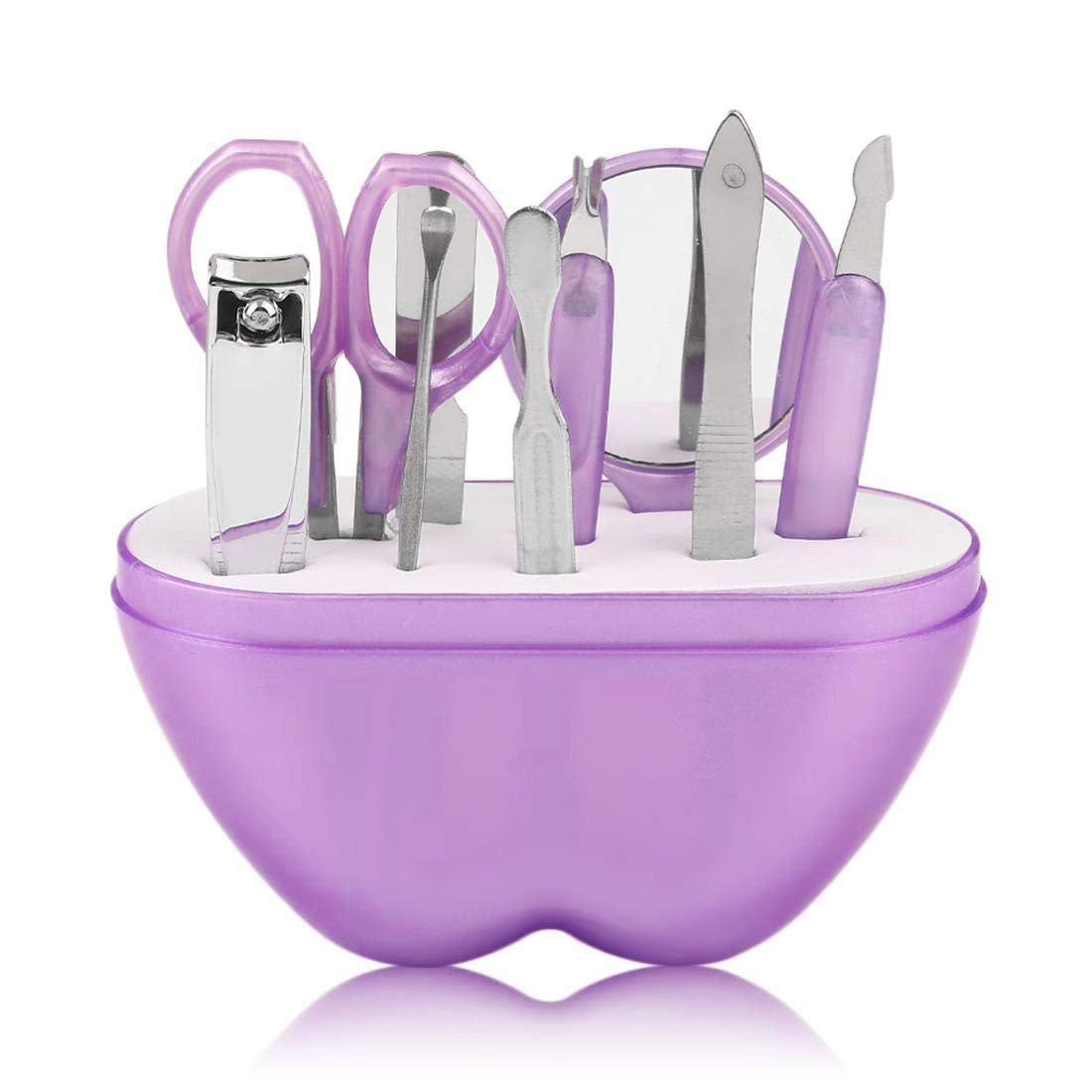 9 Piece Set Manicure Nail Care Kit (Pink) - Dshop.com.au