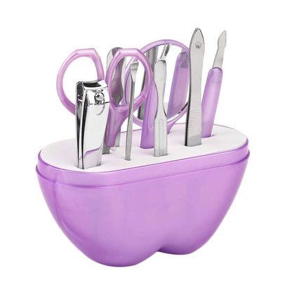 9 Piece Set Manicure Nail Care Kit (Pink) - Dshop.com.au