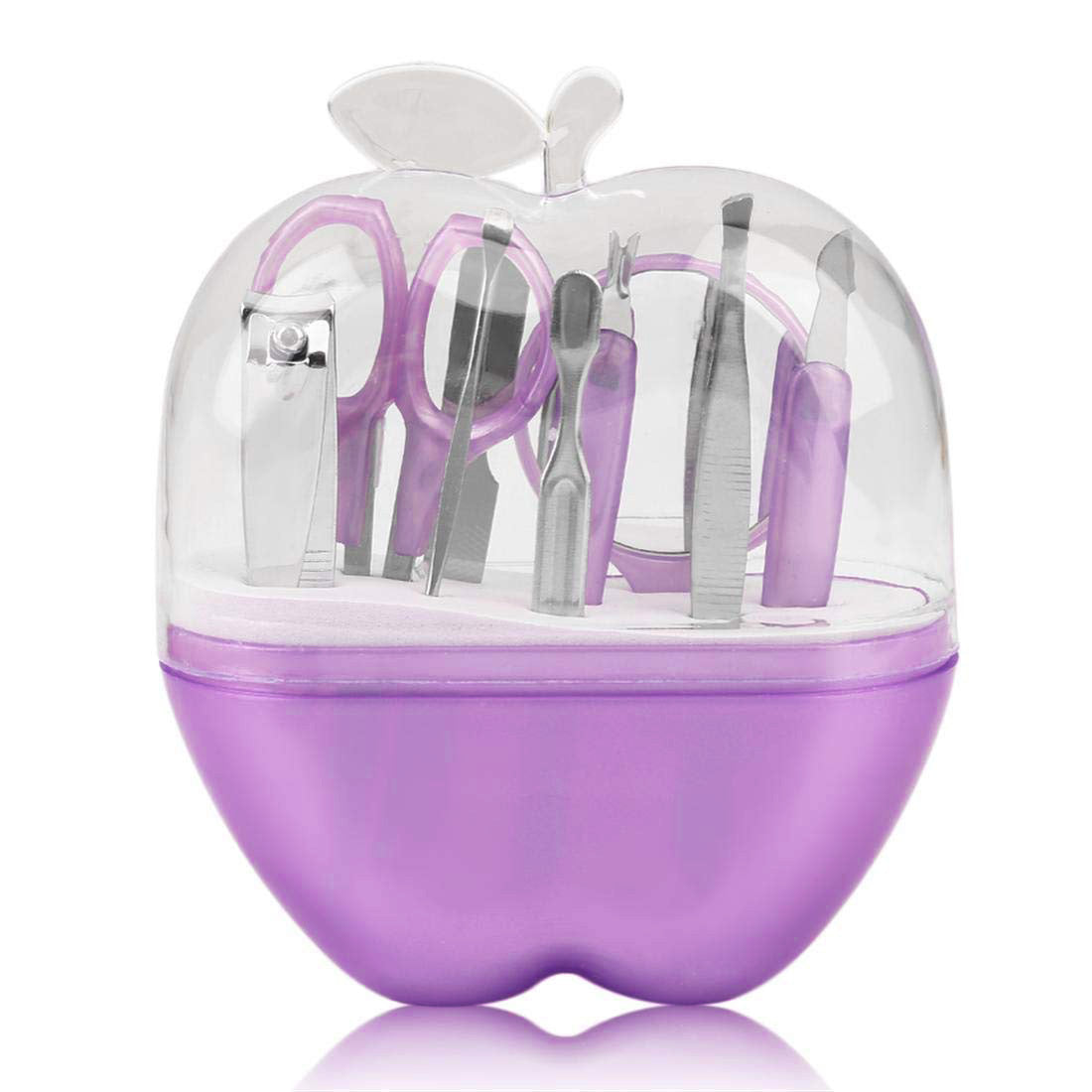 9 Piece Set Manicure Nail Care Kit (Purple) - Dshop.com.au