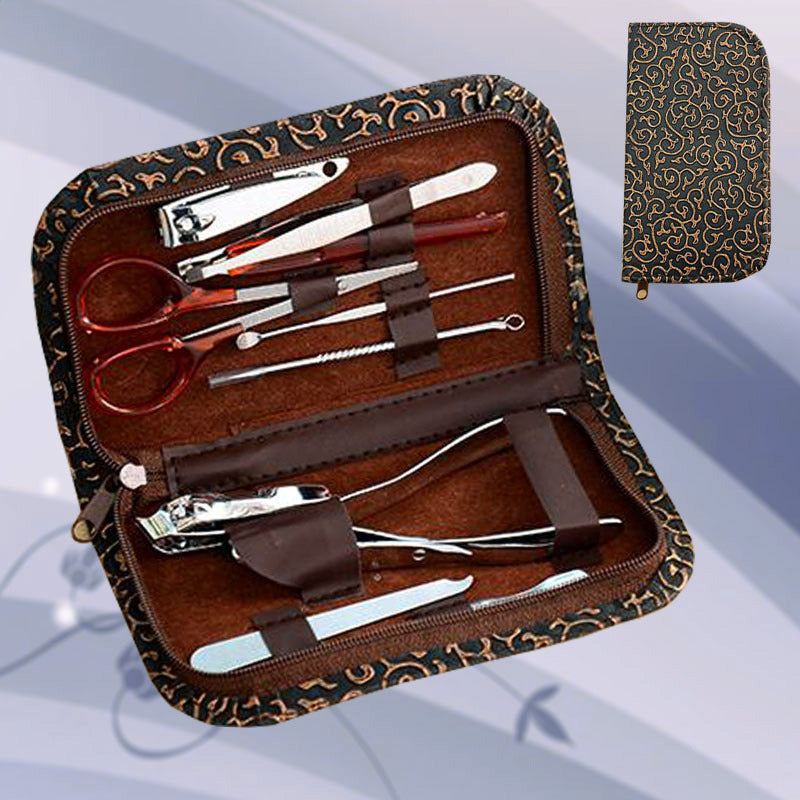 10 Piece Set Manicure Nail Care Kit In Case - Dshop.com.au