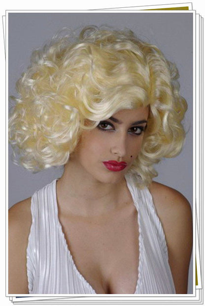 Golden Blonde Short Curly Marilyn Wig - Dshop.com.au