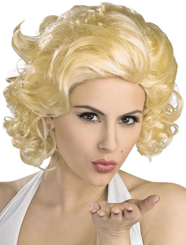 Golden Blonde Short Curly Marilyn Wig - Dshop.com.au