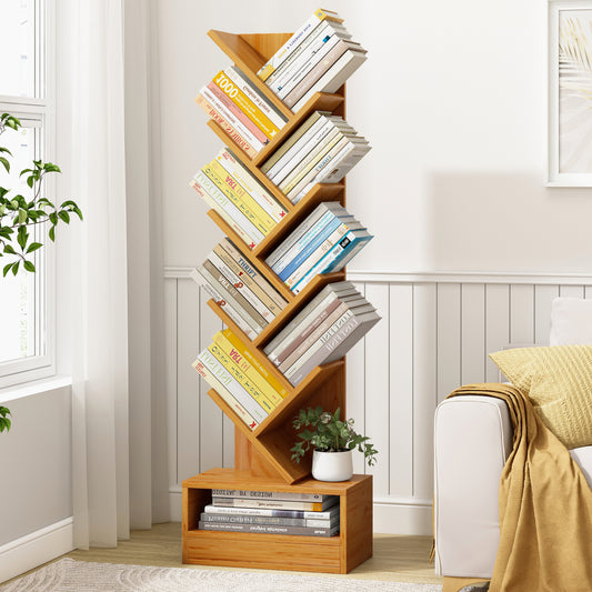 Resort Bookshelf Display Cabinet Shelf Bookcase Organizer (Honey Oak)