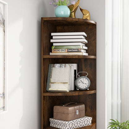 Vision Stylish Rustic Wooden Corner Shelf Unit with Cabinet & Drawer