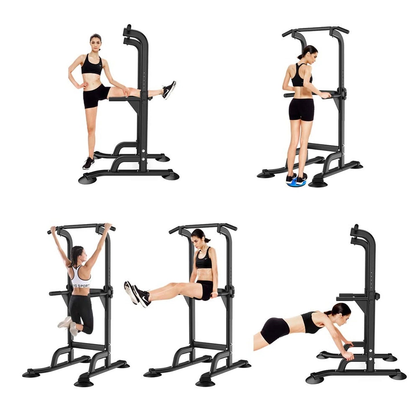 Power Tower Pull Up Dip Station Adjustable Home Gym Fitness