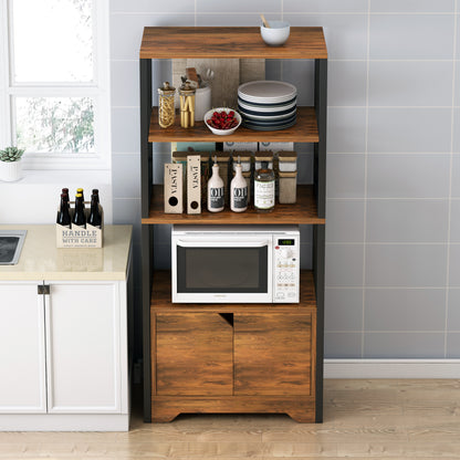 4-Level Arena Organizer Kitchen Storage Cabinet Shelf (Rustic Wood)