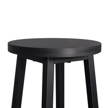 2 x Modern Industrial Bar Stools Black Wood & Metal Kitchen Counter Seating - Dshop.com.au