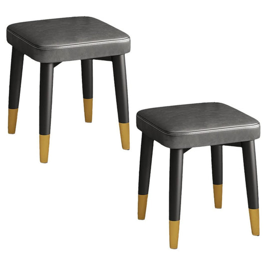 2 X Minimalist Faux Leather Dining Table Stool Padded Dressing Stool - Dshop.com.au