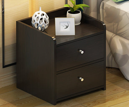 2 x Varossa Classic Bedside Table / Chest of Drawers (Black Wood) - Dshop.com.au