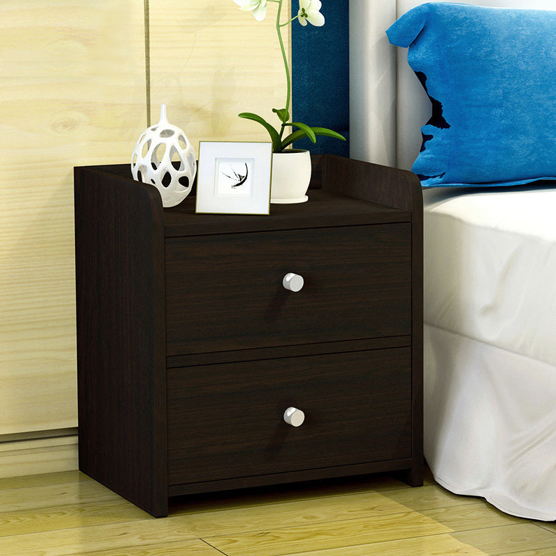 2 x Varossa Classic Bedside Table / Chest of Drawers (Black Wood) - Dshop.com.au