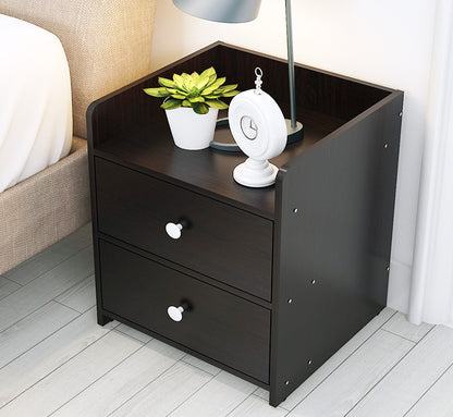 2 x Varossa Classic Bedside Table / Chest of Drawers (Black Wood) - Dshop.com.au