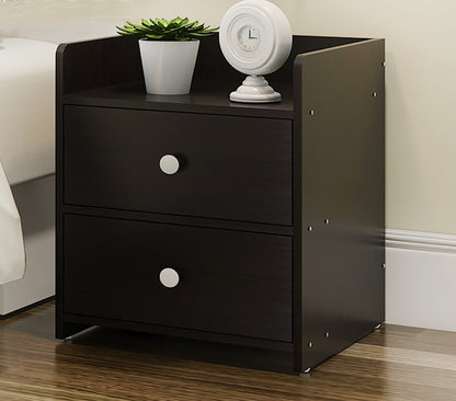 2 x Varossa Classic Bedside Table / Chest of Drawers (Black Wood) - Dshop.com.au