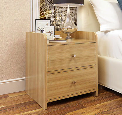 2 x Varossa Classic Bedside Table / Chest of Drawers (Natural Oak) - Dshop.com.au