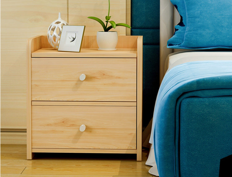 2 x Varossa Classic Bedside Table / Chest of Drawers (Natural Oak) - Dshop.com.au