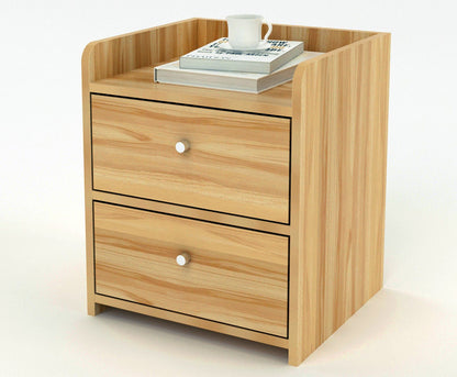 2 x Varossa Classic Bedside Table / Chest of Drawers (Natural Oak) - Dshop.com.au