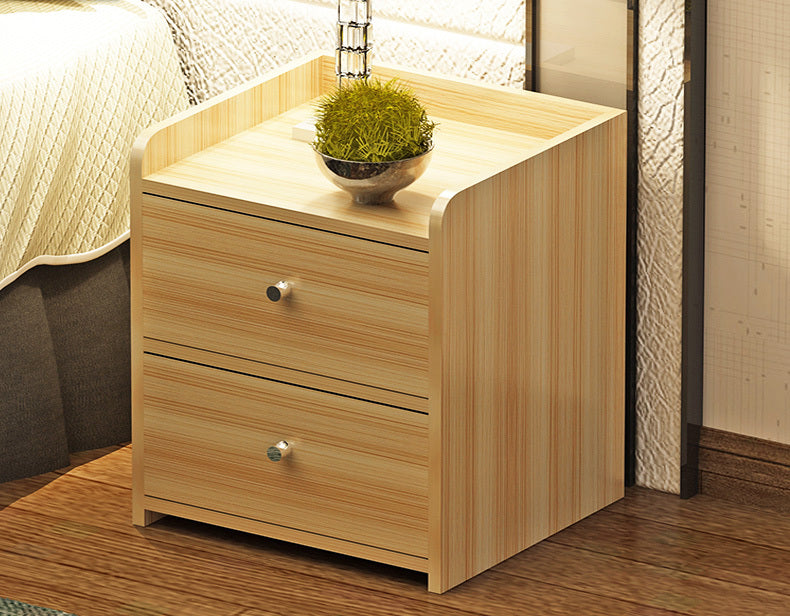 2 x Varossa Classic Bedside Table / Chest of Drawers (Natural Oak) - Dshop.com.au