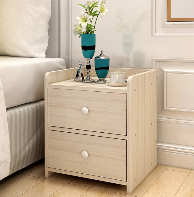 2 x Varossa Classic Bedside Table / Chest of Drawers (White Oak) - Dshop.com.au