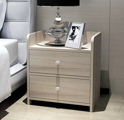 2 x Varossa Classic Bedside Table / Chest of Drawers (White Oak) - Dshop.com.au