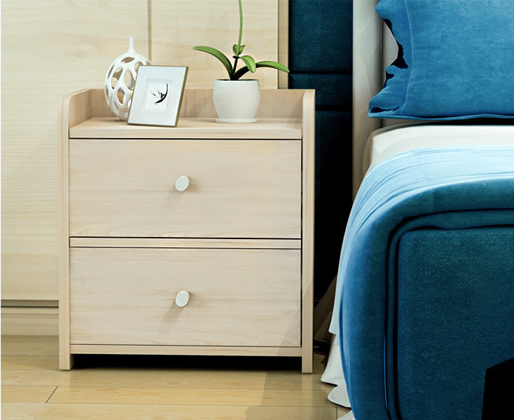 2 x Varossa Classic Bedside Table / Chest of Drawers (White Oak) - Dshop.com.au