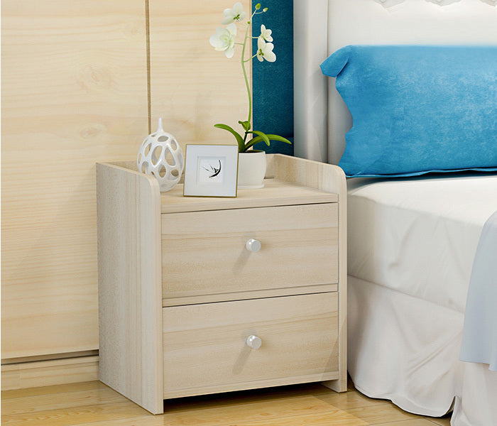 2 x Varossa Classic Bedside Table / Chest of Drawers (White Oak) - Dshop.com.au