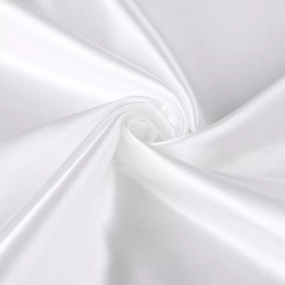 2 x Luxury Silk Satin Bedding Pillowcases Pillow Cases (White) - Dshop.com.au